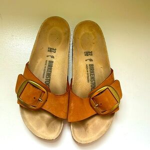 Birkenstock Madrid Big Buckle Size 37 Caramel suede very gently used condition